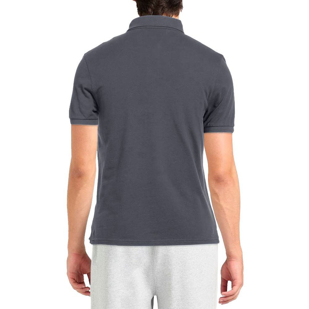 Grey cotton polo shirt