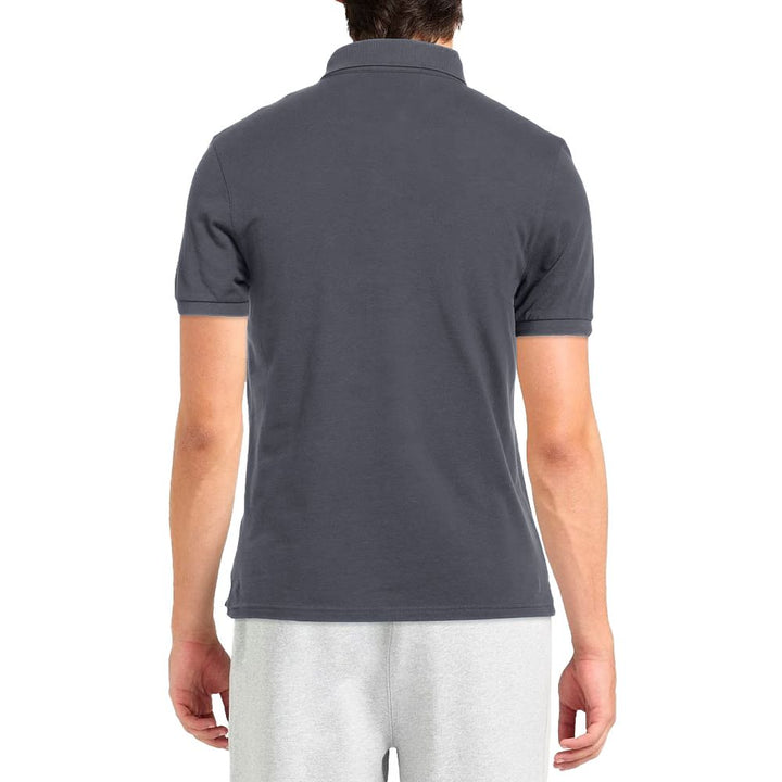 Grey cotton polo shirt