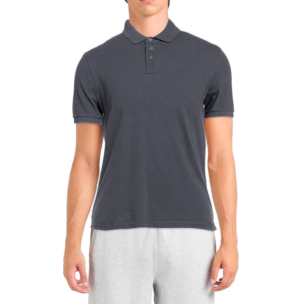 Grey cotton polo shirt