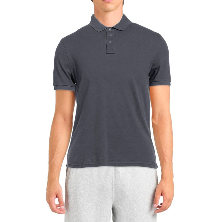 Grey cotton polo shirt