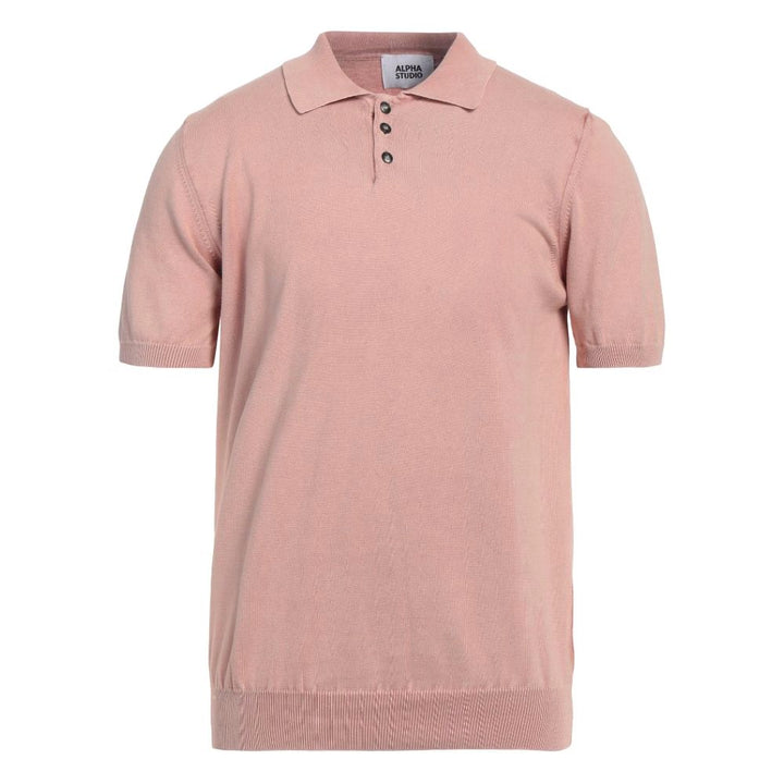 Pink cotton polo shirt