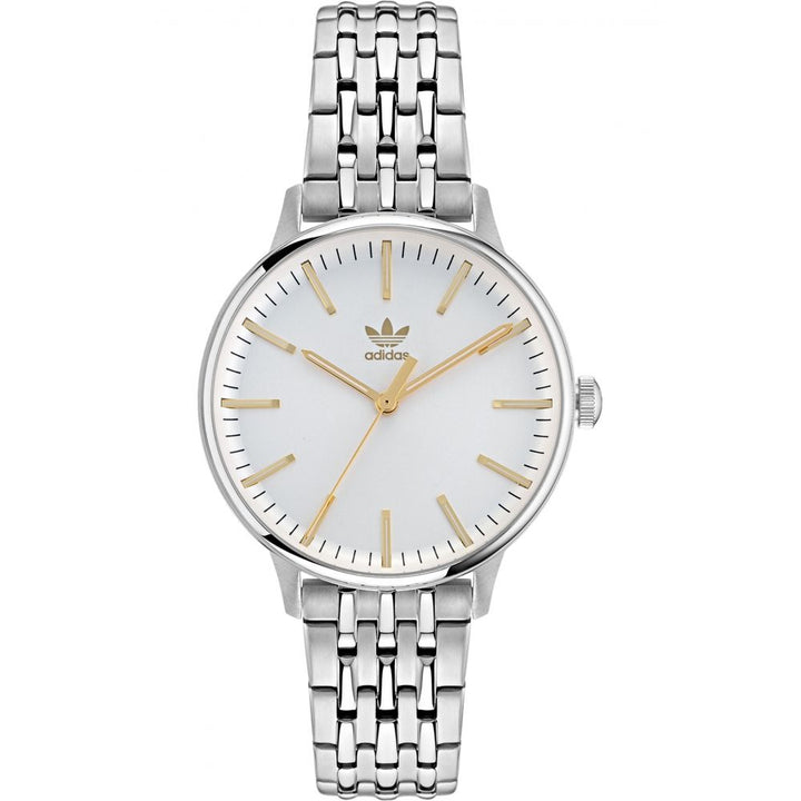 Grey stainless steel watch
