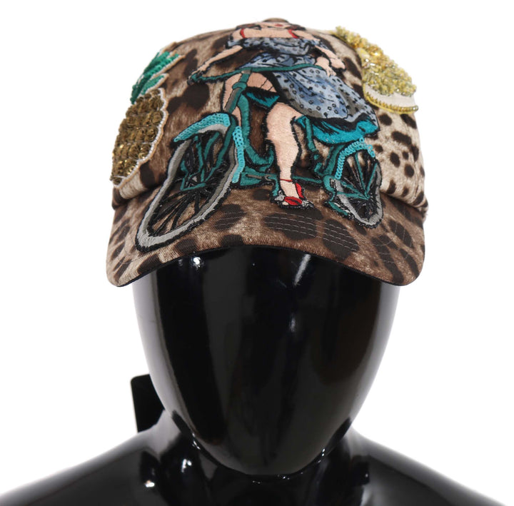 Elegante Baseballkappe mit Leopardenpailletten