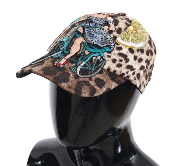 Elegante Baseballkappe mit Leopardenpailletten