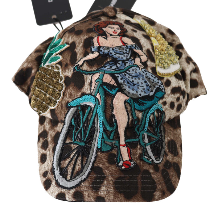 Elegante Baseballkappe mit Leopardenpailletten