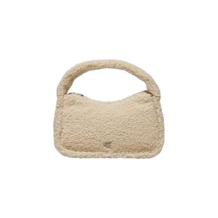 Cremefarbene Handtasche aus recyceltem Polyester