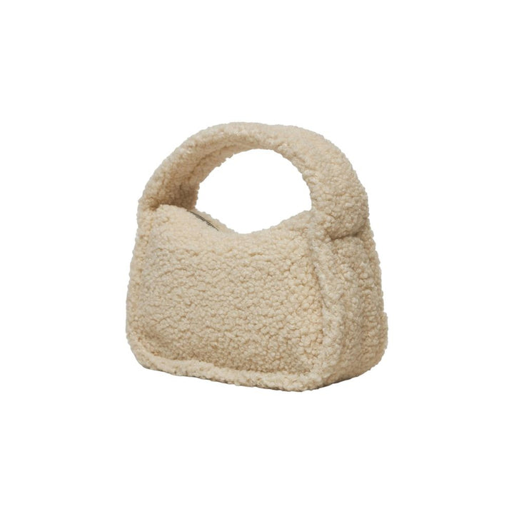 Cremefarbene Handtasche aus recyceltem Polyester
