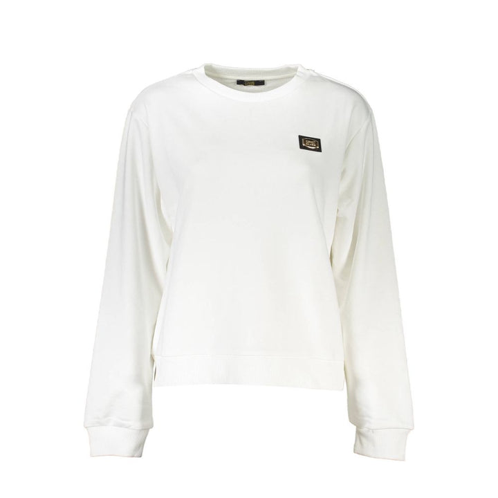 Cavalli Class Weißer Baumwollpullover für Frauen