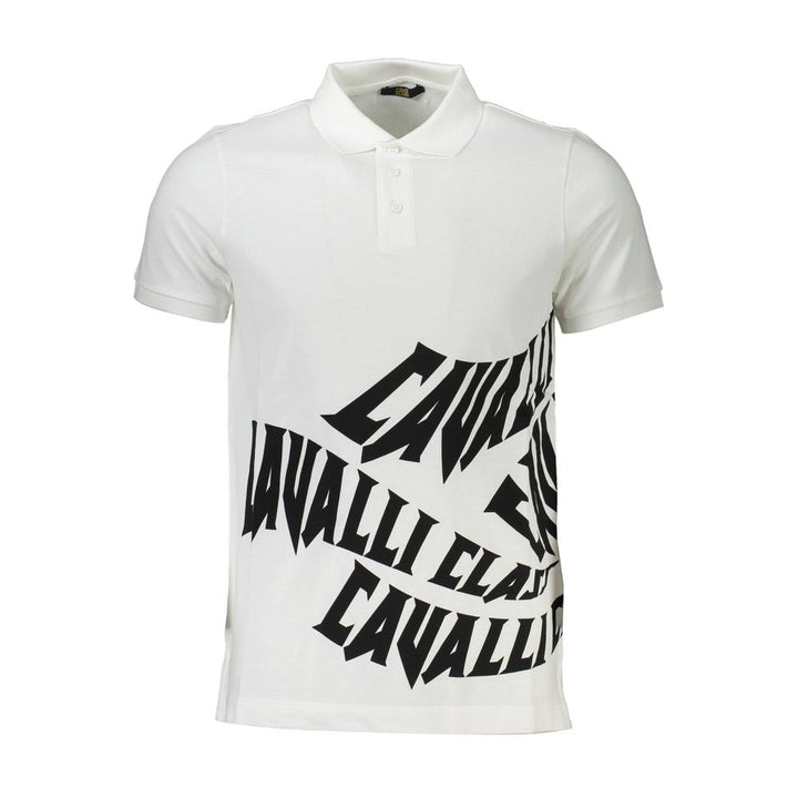 Cavalli Class Weißes Baumwoll-Polo für Männer