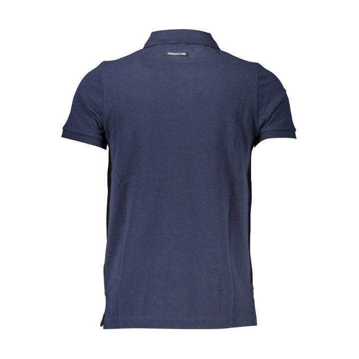 Cavalli Class Blaues Baumwoll-Poloshirt für Männer