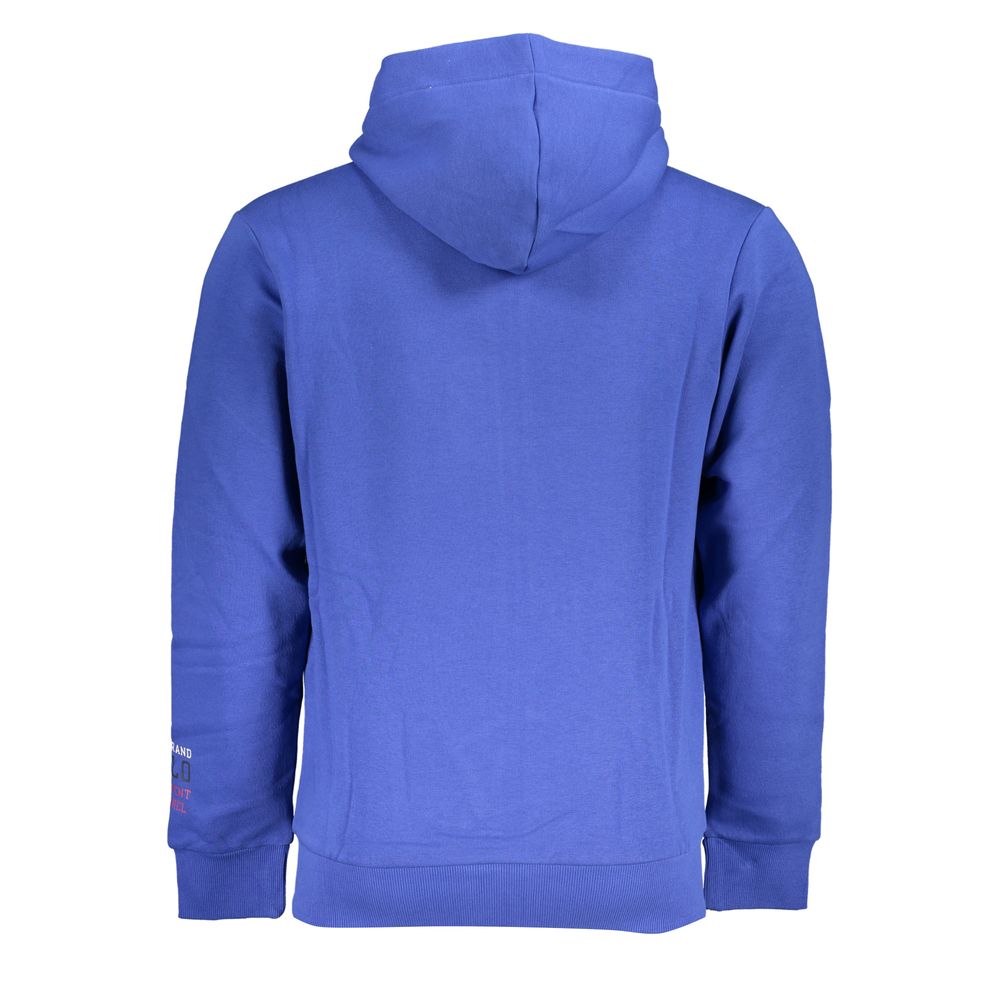 U.S. Grand Polo Schickes blaues Fleece-Sweatshirt mit Kapuze und Stickerei