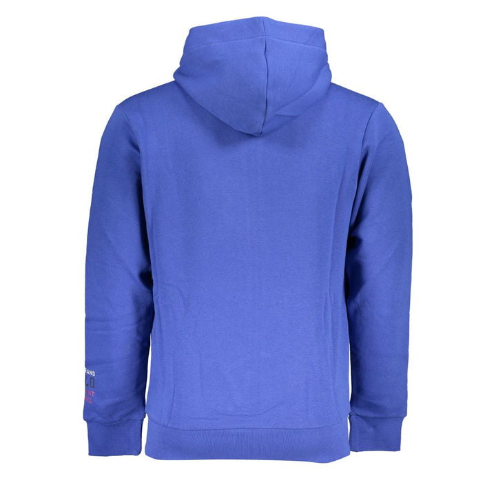 U.S. Grand Polo Schickes blaues Fleece-Sweatshirt mit Kapuze und Stickerei