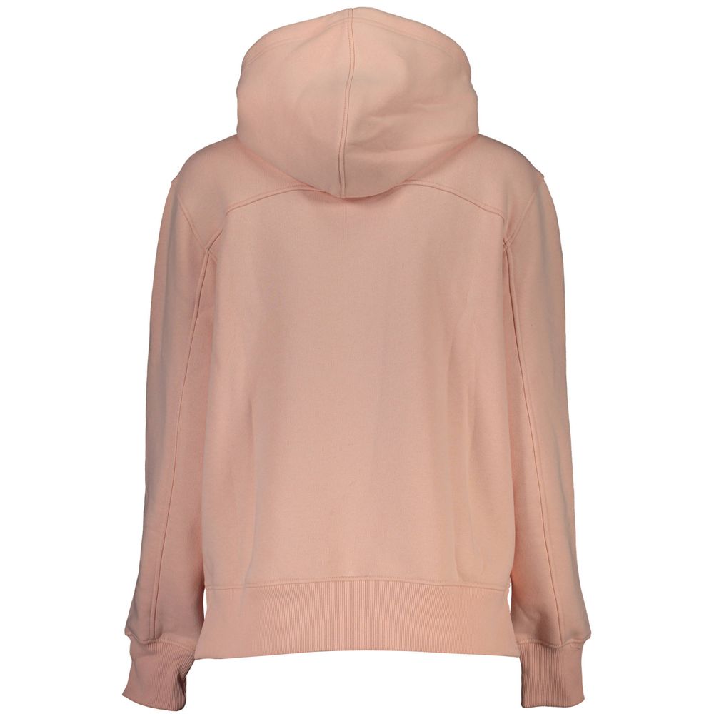 Calvin Klein Schickes rosa Fleece-Kapuzen-Sweatshirt mit Logo-Stickerei