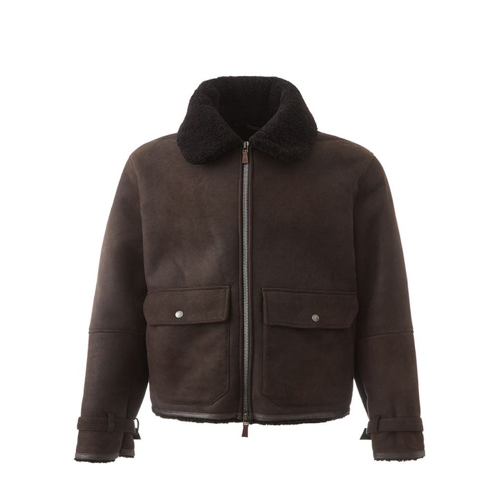 Elegante Montone Lederjacke Braun