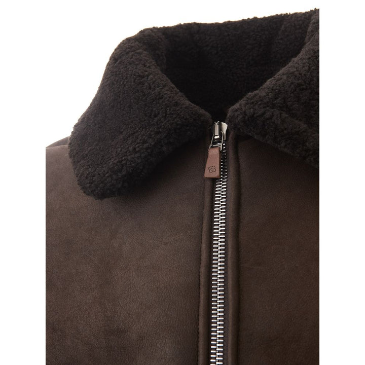 Elegante Montone Lederjacke Braun