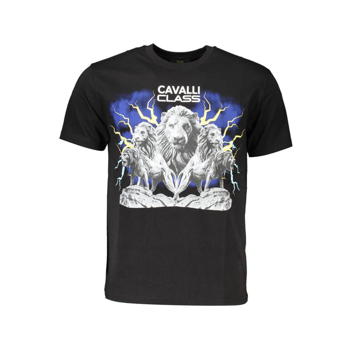 Cavalli Class Schwarzes Baumwolle Männer T-Shirt