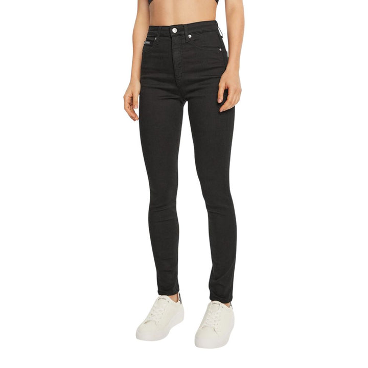 Black cotton jeans &amp; trousers