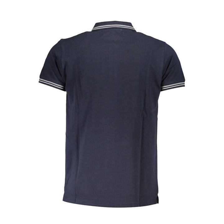 Cavalli Class Blaues Baumwoll-Poloshirt