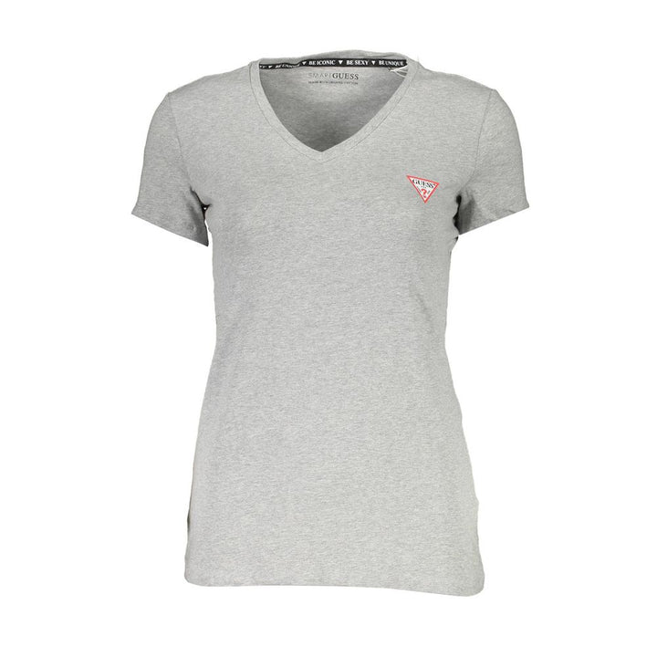 Guess Jeans Graues Baumwoll-T-Shirt für Frauen