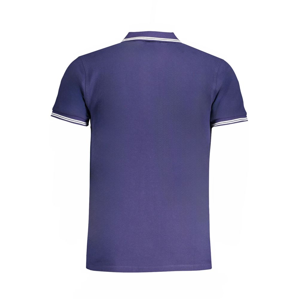 Cavalli Class Blaues Baumwoll-Poloshirt