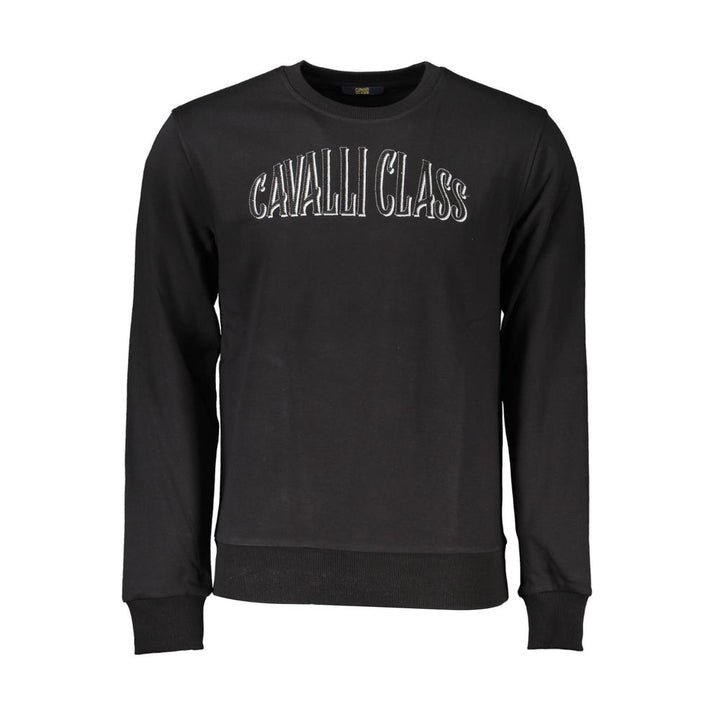 Cavalli Class Schwarzer Baumwollpullover für Männer