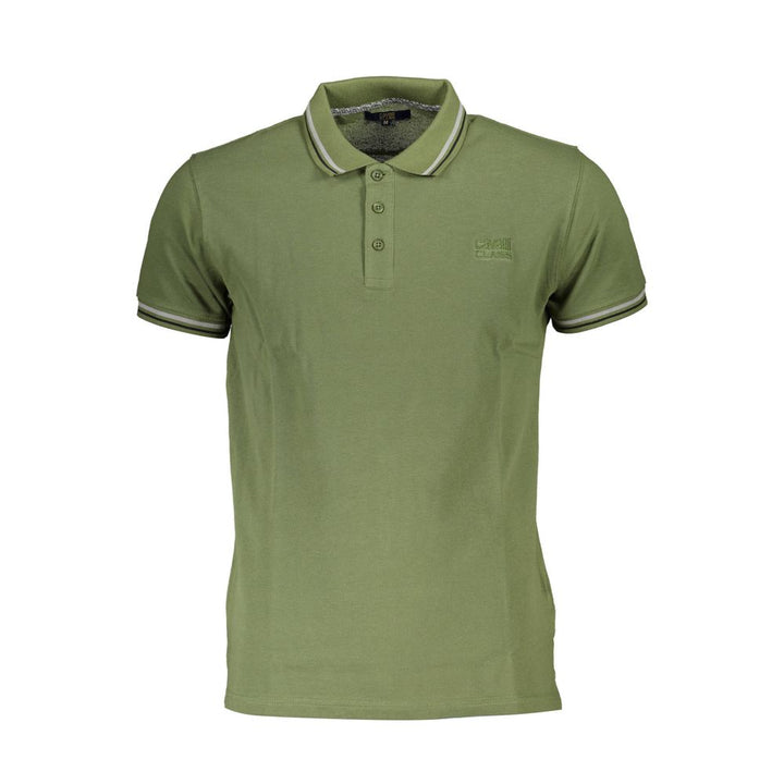 Cavalli Class Grünes Baumwoll-Poloshirt