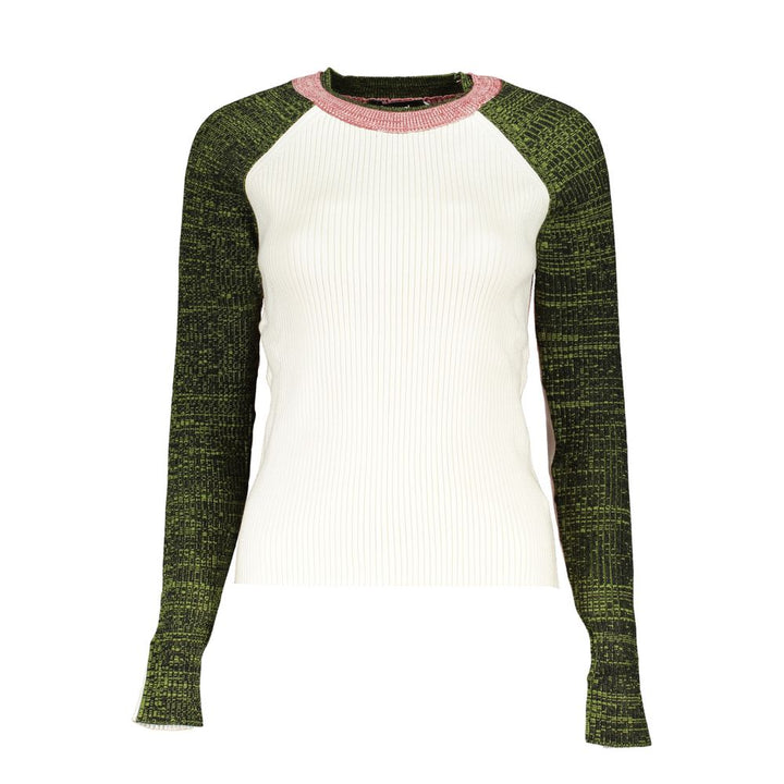 Desigual Schicker Pullover mit kontrastierendem Rundhalsausschnitt