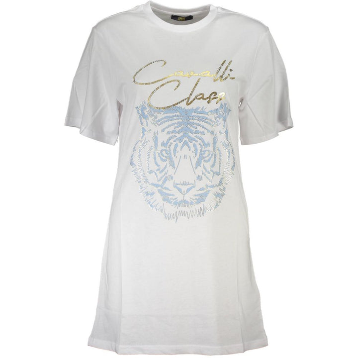 Cavalli Class Weißes Baumwoll-T-Shirt für Frauen