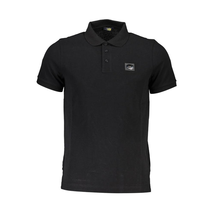 Cavalli Class Schwarzes Baumwoll-Poloshirt für Männer