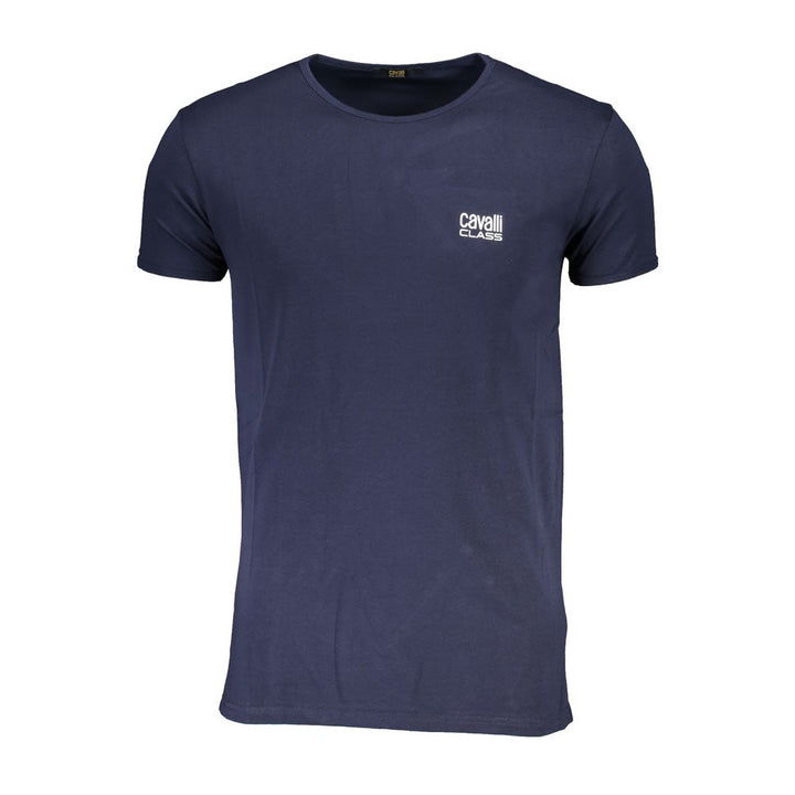 Cavalli Class T-Shirt aus blauer Baumwolle