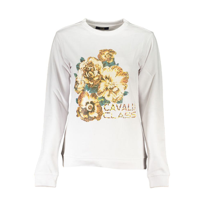 Cavalli Class Weißer Baumwollpullover