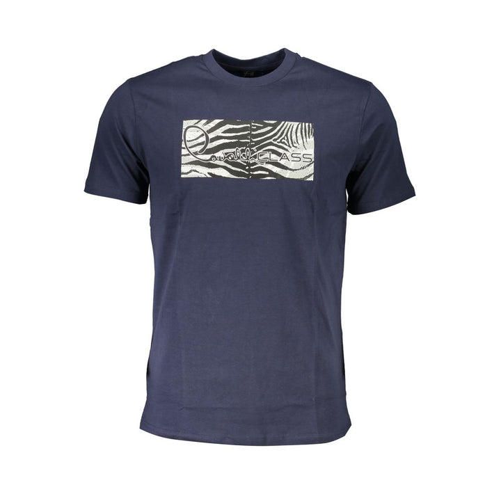 Cavalli Class T-Shirt aus blauer Baumwolle