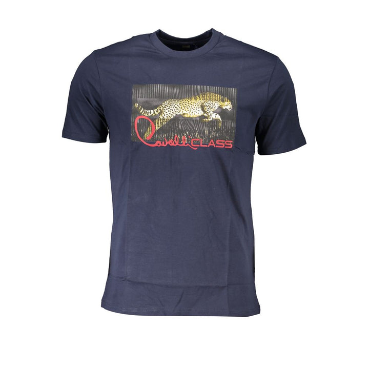 Cavalli Class T-Shirt aus blauer Baumwolle