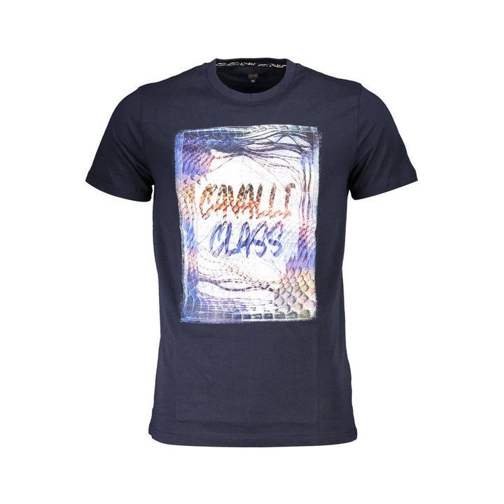 Cavalli Class T-Shirt aus blauer Baumwolle