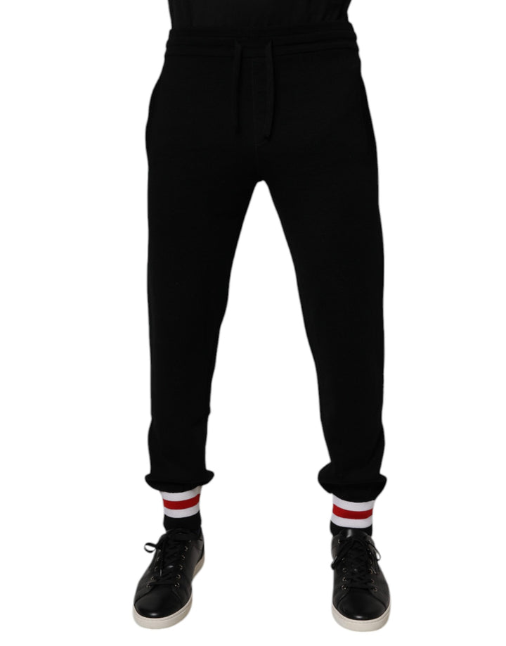 Black mid-waist wool sweatpants