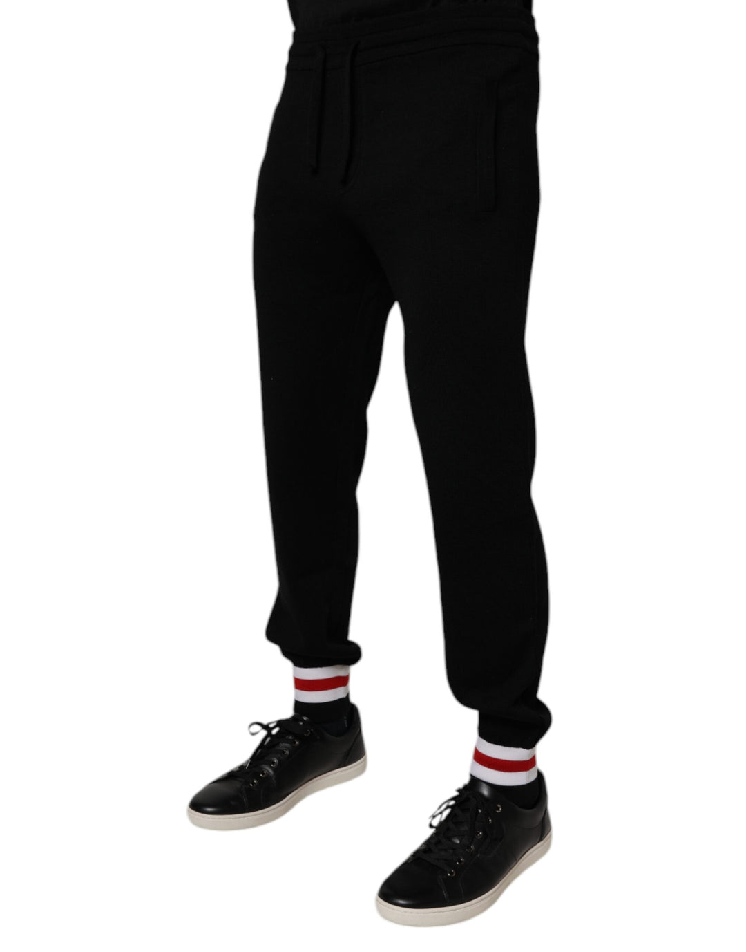 Black mid-waist wool sweatpants