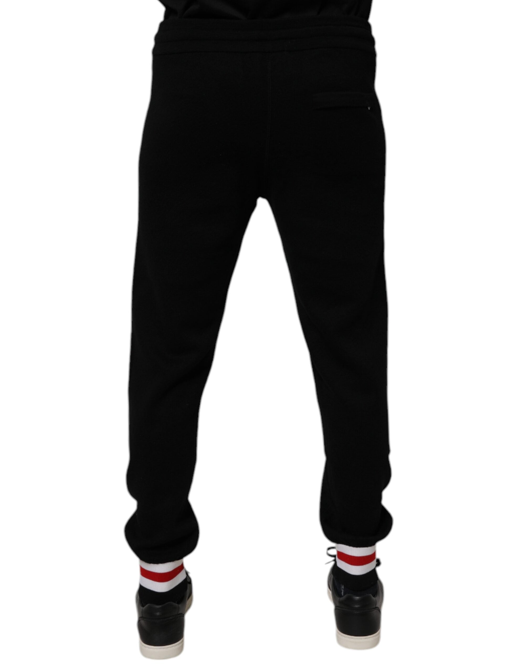Black mid-waist wool sweatpants