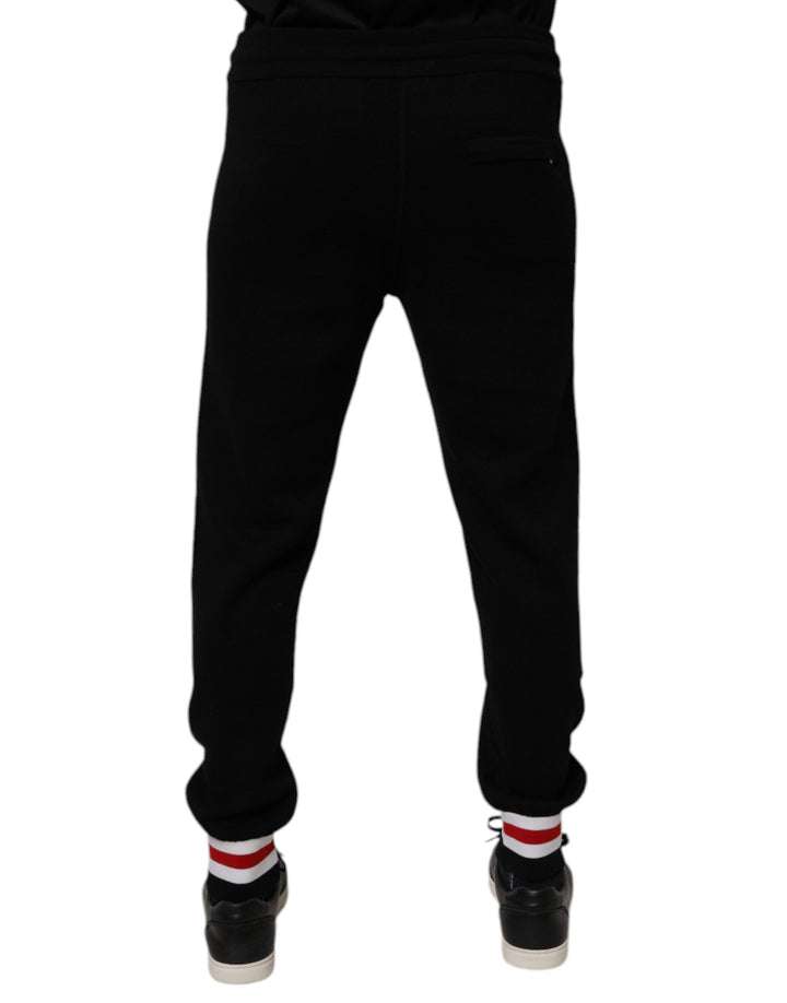 Black mid-waist wool sweatpants