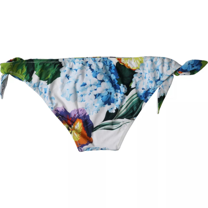 Weißer Floral Print Badeanzug Bikini Bottom Bademode