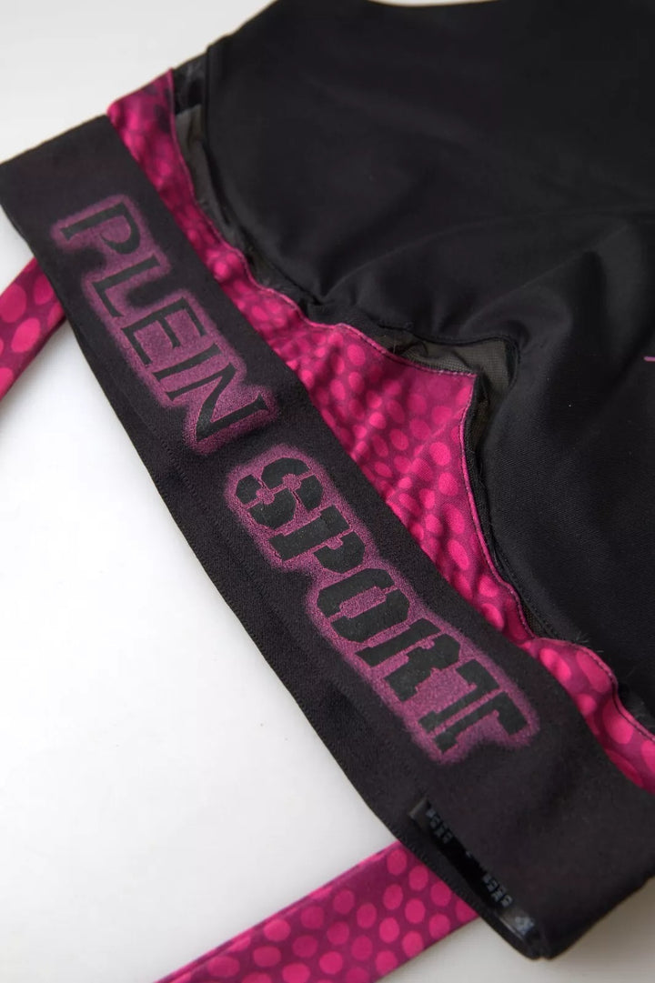 Schwarz Fuchsia Logo Athlet Hannah BH Unterwäsche