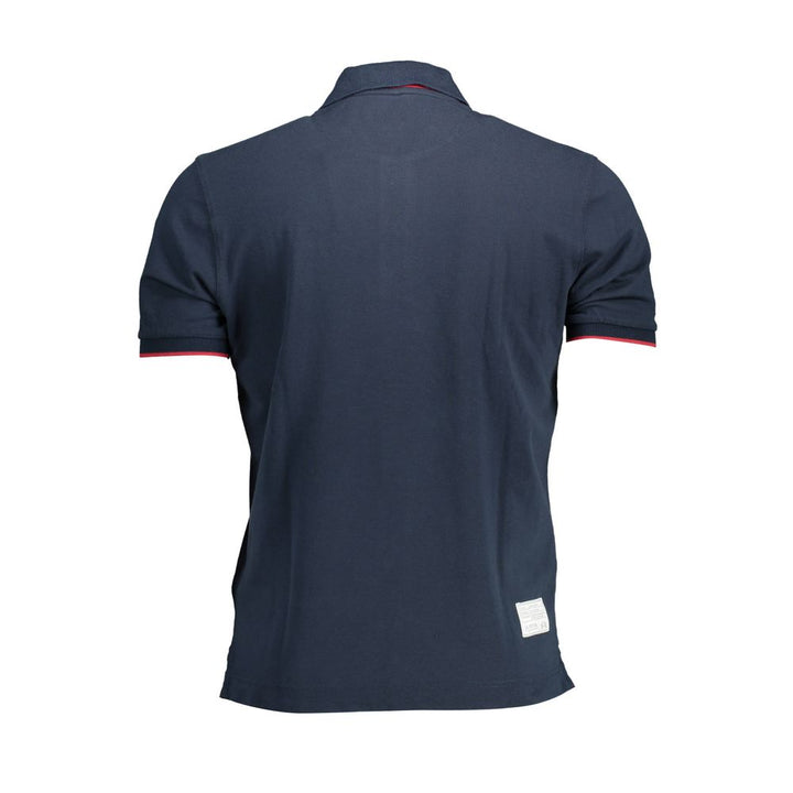 La Martina Elegantes blaues kurzärmeliges Polo