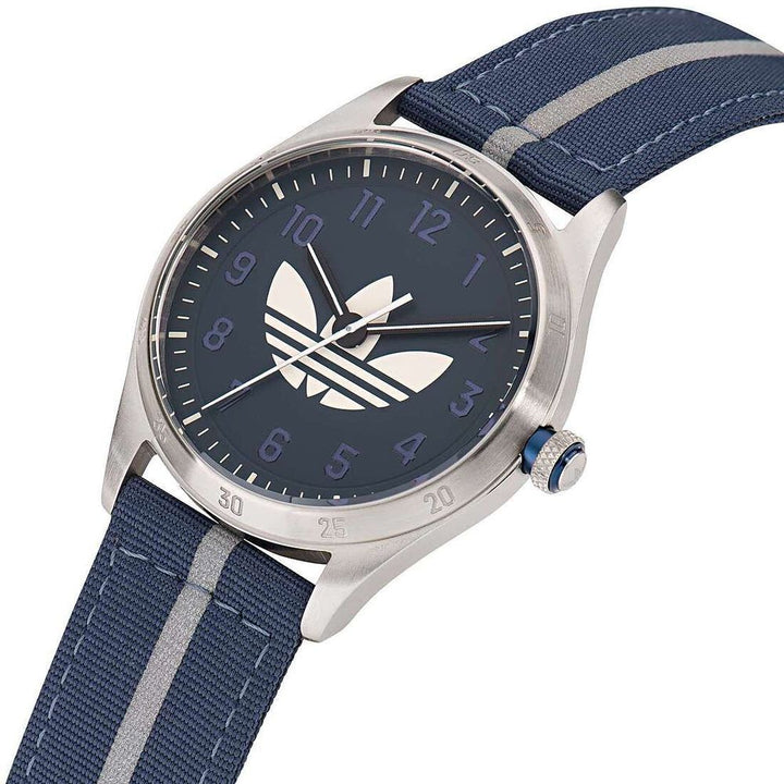 Blue fabric clock