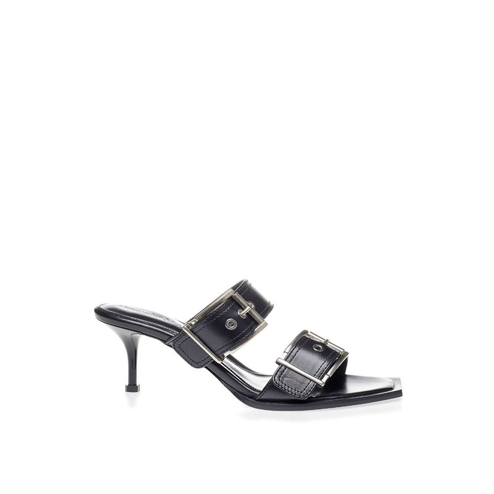 Increase your steps in timeless black leather sandals