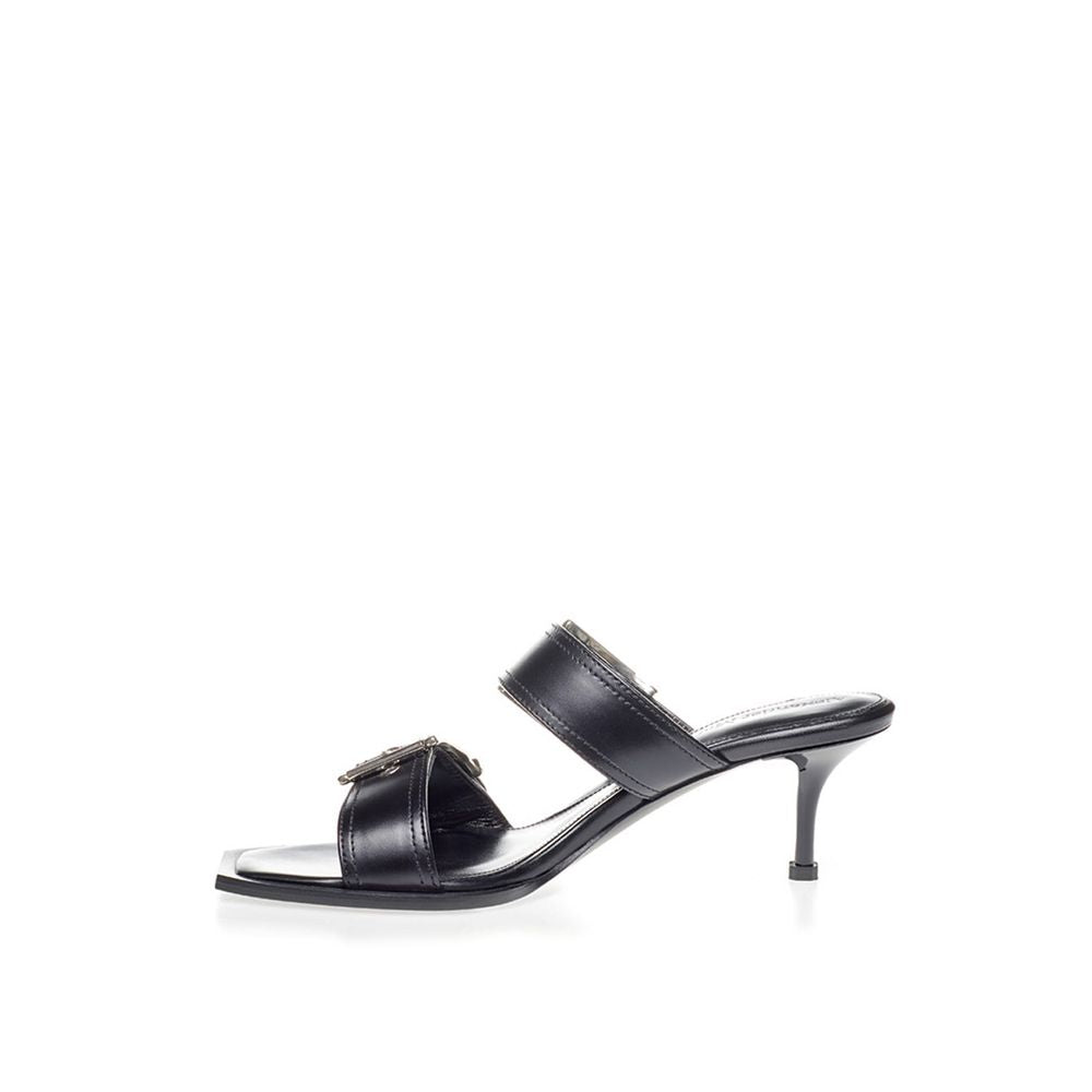 Increase your steps in timeless black leather sandals