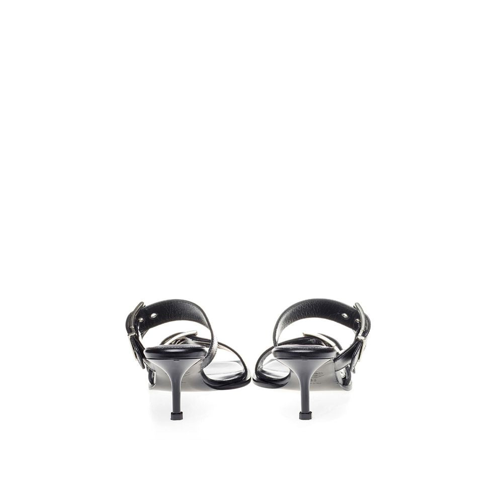 Increase your steps in timeless black leather sandals
