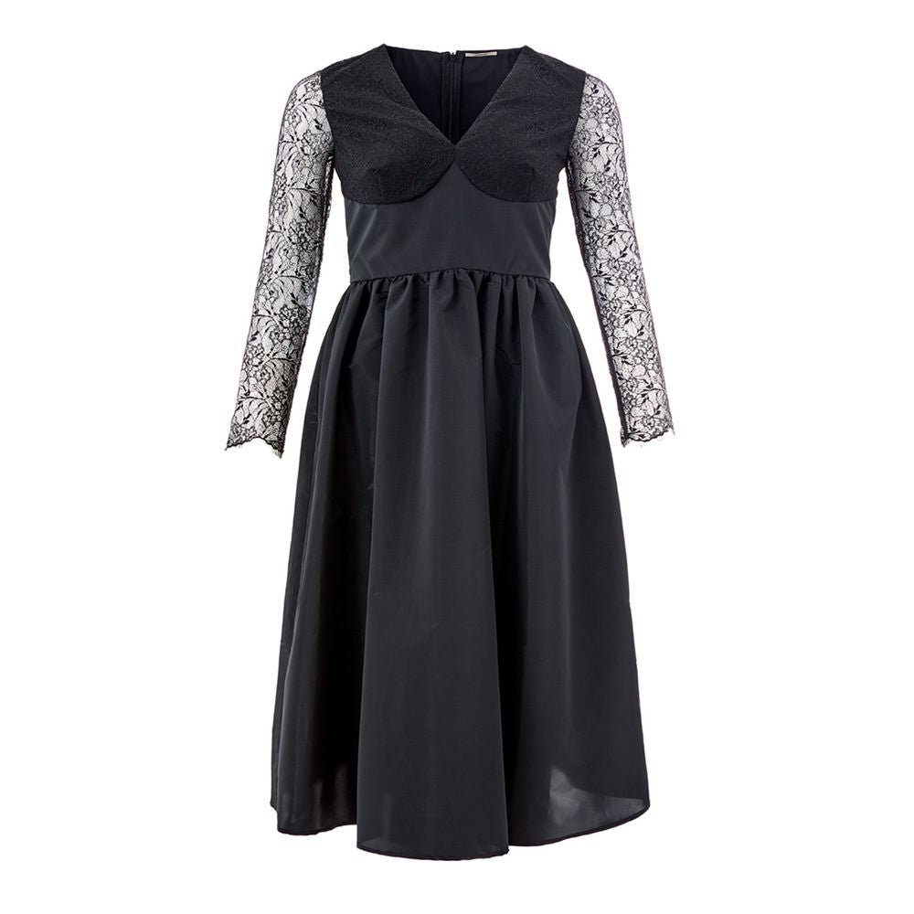 Elegant black polyester dress