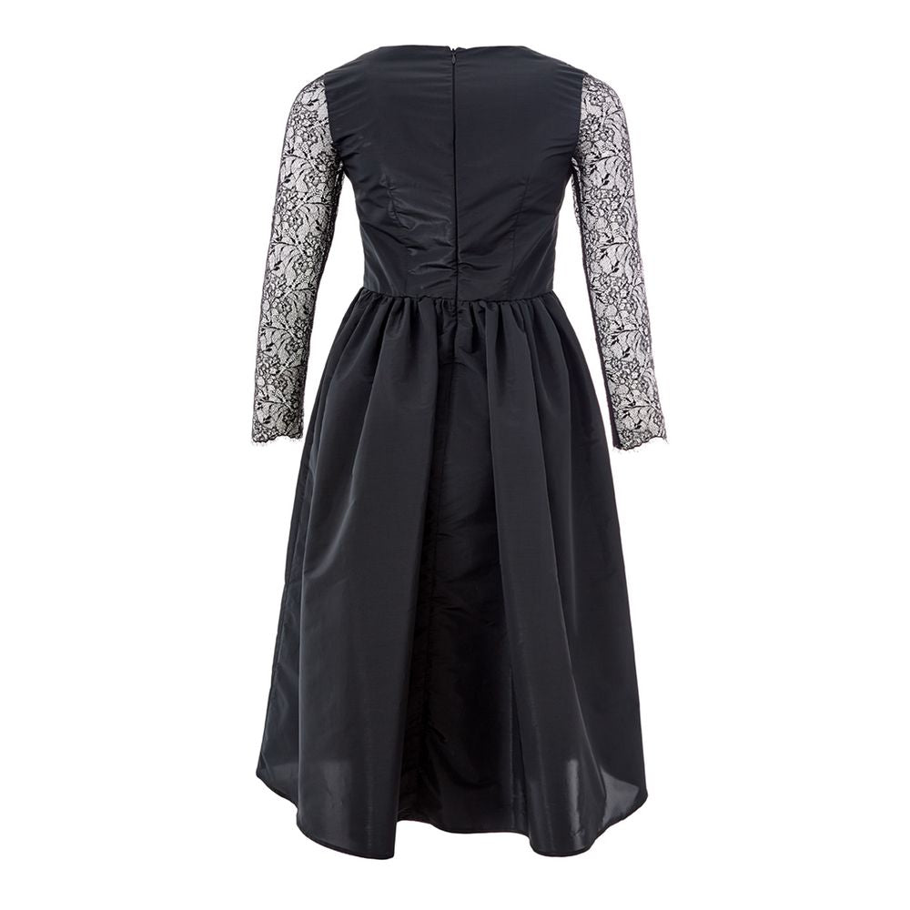 Elegant black polyester dress