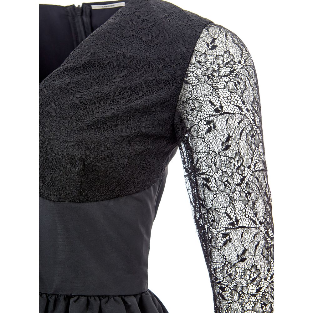 Elegant black polyester dress