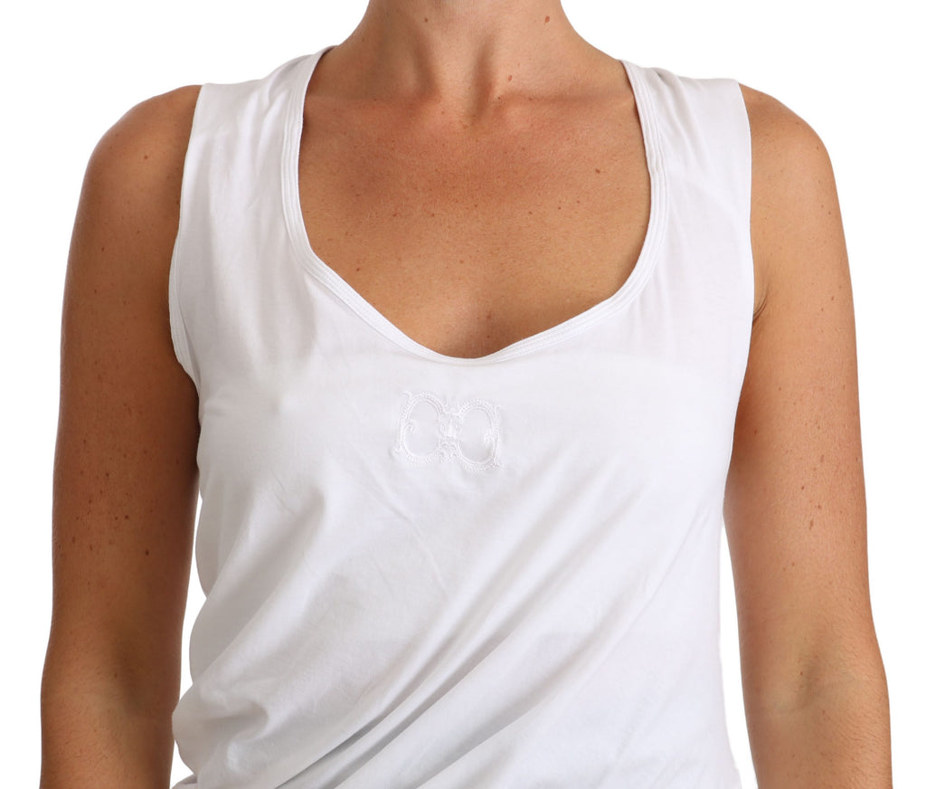 Elegant white tie back tank top tee