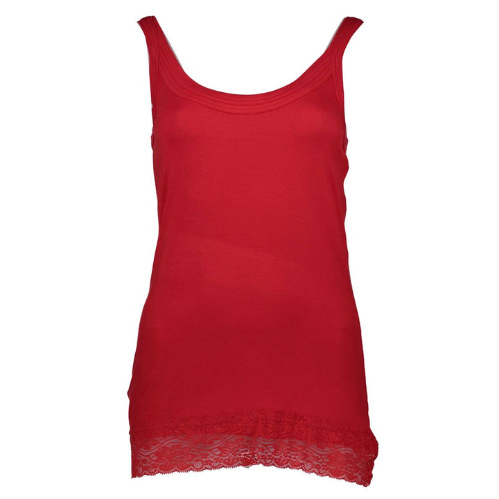Red cotton top for women